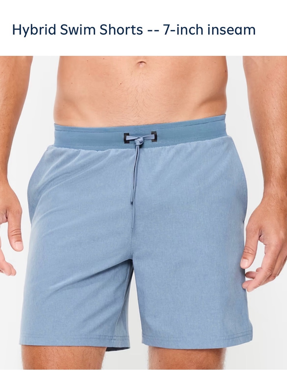 Old Navy Men's Hybrid Swim Shorts in Light Blue - 7 in. inseam